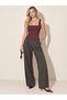 Striped Thick Strap Square Neck Blouse - 4
