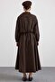 Shawl Collar Side Buckle Crop Jacket Brown 8294 - 8
