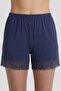 Women's Indigo Lace Detail Shorts - 3