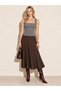 Striped Thick Strap Square Neck Blouse - 2