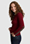 Women's Burgundy Basic Sweater 50327560-Vr014 - 3
