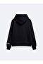 Regular Fit Letter Printed Hooded Navy Blue Sweatshirt - 2