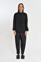 Women's Solid Color Shirt with Embroidery Panel on the Front - 3