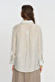 Women's Solid Color Shirt with Embroidery Panel on the Front - 5
