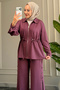 6690 - Stylish, Comfortable, Loose-Fitting Modal Fabric Women's Set with Eyelet Detail - 3