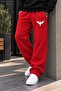 Men's White Crowned Eagle Printed Casual Sweatpants - Loose Fit Comfortable Cut Two-Thread Sports Trousers