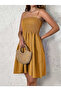 Women's Rope Strap Gipeli Patterned Short Single Jersey Dress - 4