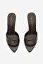 Women's Pointed Toe Thin Classic Heeled Slippers Nerlo Brown S - 7