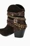 Multi Strap Western Suede Boots Dark Brown 7 cm - 4
