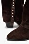 Jung Brown Suede Leather Women's Western Boots - 4