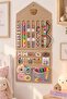 Girl's Hair Accessory Organizer Bag Wall Mounted Hairpin Crown Rubber Bandana Organizer Coffee - 3