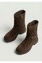 2353541K Genuine Leather Midi Boots with Buckle Detail for Women - 5