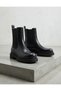 Black Elastic Matte Leather Women's Boots