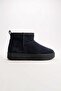 Short Suede Boots with Fur Inside and Thick Sole - 2