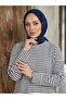 Striped Oysho Tunic-Navy Blue - 3