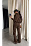 Brown T-Shirt Detailed Elastic Tracksuit Set - 2Y0740 - 3
