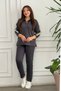 Polo Collar Glittering Stripe Detailed Tracksuit Set