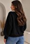 Stone Embellished V-Neck Bearded Knitwear Cardigan - 4