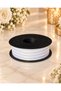 White Striped Chiffon Ribbon 2.5 cm – 1 Roll 20 Meters – Decorative Bow, Gift Wrapping and Organizational Decoration Ribbon - 2