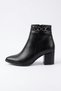 Sonmer Infinity Buckle Stoned Women's Heeled Boots Black Skin - 3