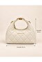 Imported Quilted Fabric Women's Hand and Shoulder Bag - 3