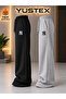 2 Pieces Ny Printed Winter Women's Sweatpants (Black and Grey) Loose Fit with Side Pockets Oversize Fit Shardonlu - 2