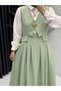 Women's High-Quality Stylish Hijab Green Gilet - 2