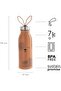 Zoo Thermavac™ Stainless Steel Water Bottle 0.43L Dog – Soft silicone fingerloop | Double Wall Vacuum Insulated Reusable Water Bottle | Keeps Cold for 7 Hours | BPA-Free | Leakproof- Brown - 3