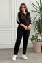 Polo Collar Glittering Stripe Detailed Tracksuit Set - 7