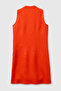 Women's red 100% linen button-front a-line mini dress with side pockets - 2
