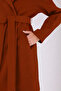 Red Brown Oversize Cashmere Coat - 6