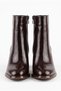 Women's Thick Heeled Round Toe Zippered Flat Ankle Boots - Luvia - Brown - 2