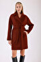 Red Brown Oversize Cashmere Coat - 2