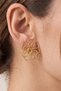 Gold Wire Wrapped Flower Figured Earrings - 2