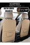 Car Seat Back Organizer Leather Set of 2 - Luxury Design with Auto Storage Organizer Pockets Set of 2 - Beige
