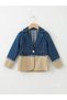 Girl's fabric-combined fringe jean jacket - 5