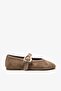 Pisa Mink Suede Leather Women's Ballerinas