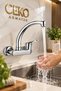 Chrome Wall Mounted Swivel Spout Applique Kitchen and Sink Faucet |   Sink Faucet |   Lavabo Faucet - 6