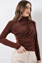 925 Gathered Detailed Sandy Blouse - A.Kahve - 4