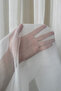 1-3 Regular Pleated Glittery Bamboo Off-White Tulle Curtain - 2