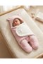 Baby Girl 0-12 Months Fiber Plush Welsoft Eared Cream Outer Baby Swaddle & Blanket Winter Sleeping Bag - 4