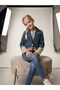Girl's fabric-combined fringe jean jacket - 3