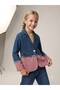 Girl's Fabric Combination Fringed Jean Jacket - 2