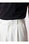 Ecru Regular Fit Men's Pleated Trousers - 3