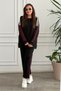 Plus Size Crew Neck Sweatshirt Set with Stripe Detail - 4