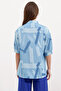   20226 Patterned Oversize Shirt - Blue - 4