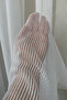 1-3 Regular Pleated Glittery Ulak Model Chain Striped Off-White Tulle Curtain - 2