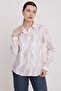 Woman's White Gold Varak Patterned Shirt 20253