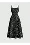 Rochie maxi, neagră - L