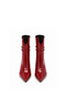 Genuine Patent Leather Pointed Toe Boots Z661 Red Patent Leather Crinkled - 3